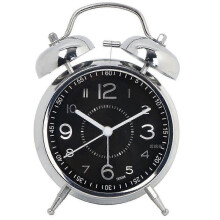 (black01) Loud Alarm Clock For Heavy Sleepers Adults, Silent Non-ticking Quartz With Backlight,twin Bell