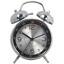 (silvery) Loud Alarm Clock For Heavy Sleepers Adults, Silent Non-ticking Quartz With Backlight,twin Bell