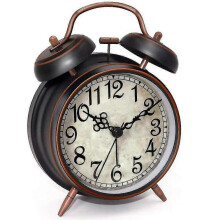 (black) Loud Alarm Clock For Heavy Sleepers Adults, Silent Non-ticking Quartz With Backlight,twin Bell