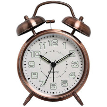 (copper 2) Loud Alarm Clock For Heavy Sleepers Adults, Silent Non-ticking Quartz With Backlight,twin Bell