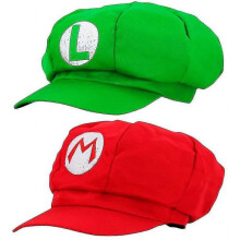 2pcs Super Mario Luigi Hat-kids Clothing-suitable for Carnival And Cosplay 52-54 Cm G - PJ