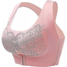 (Size XL, Pink) Ladies Seamless Beauty Back Underwear No Steel Ring Sports Bra Sexy Push Up Comfortable Underwear Thin Sports Bra - PJ