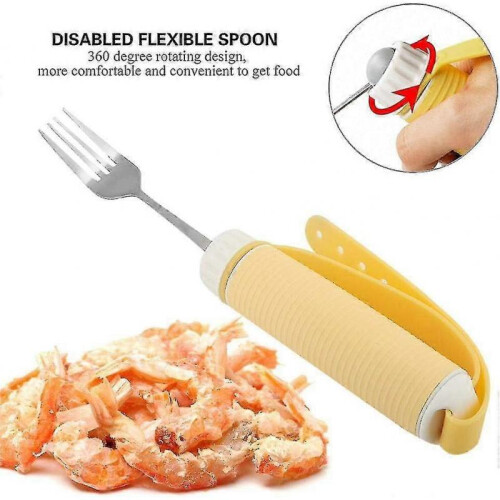 (fork) Disabled Patient Arthritis Elder Utensil Removable Flexible Rotating Eating Tablewares - PJ 2
