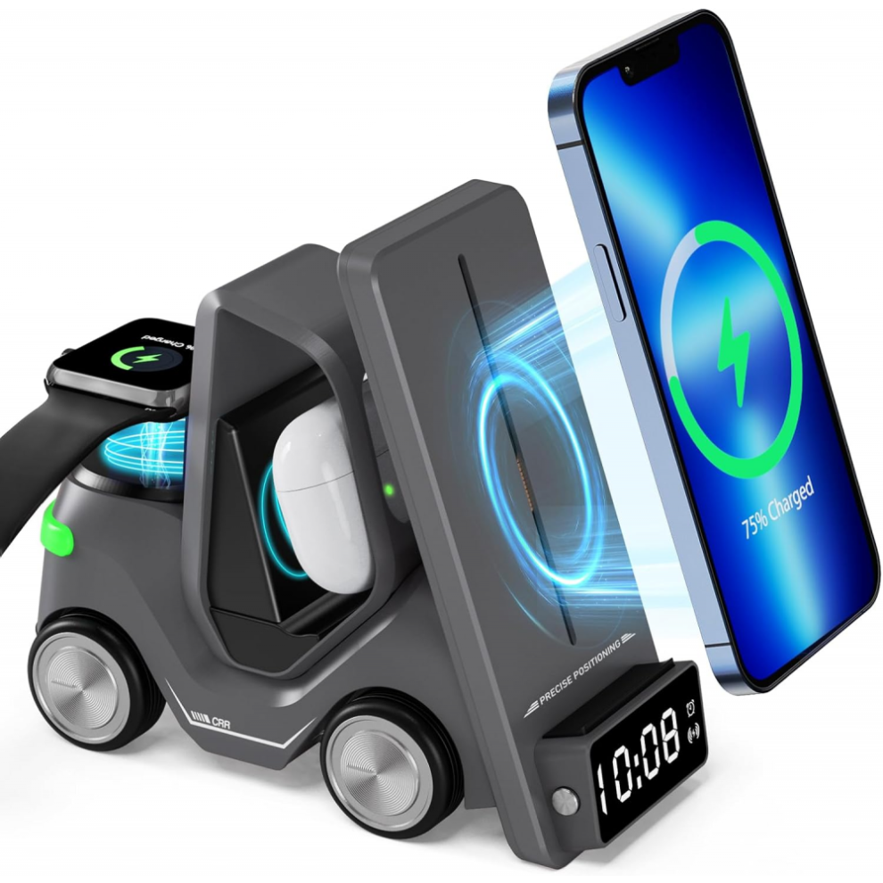 Chargeur sans fil multifonction 3 en 1, support de téléphone portable, pour iPhone 15, 14, 13, 12, 11 Pro, X, XR, XS Plus, charge rapide 15 W