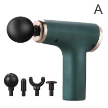 (Green) Women Mini Massage Gun Vibrator For Muscles Massag Gun 4 Heads Electric High Frequency Percussion Handheld Massager Fascia R2x4 - PJ