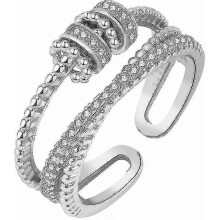 (Silver) To My Daughter-fidget Ring Anti Anxiety Ring With Beads Spinner For Girls Gift - PJ