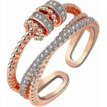 (Rose Gold) To My Daughter-fidget Ring Anti Anxiety Ring With Beads Spinner For Girls Gift - PJ