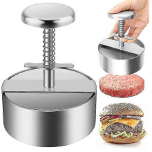 (80mm) Hamburger Press Burger Patty Maker 304 Stainless Steel Pork Beef Burgers Manual Press Mold For Grill Griddle Meat Tool - PJ
