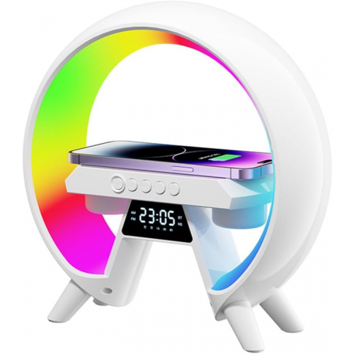 Ασύρματη λάμπα ατμόσφαιρας φόρτισης, φως RGB με ξυπνητήρι ανατολής ηλίου, νυχτερ