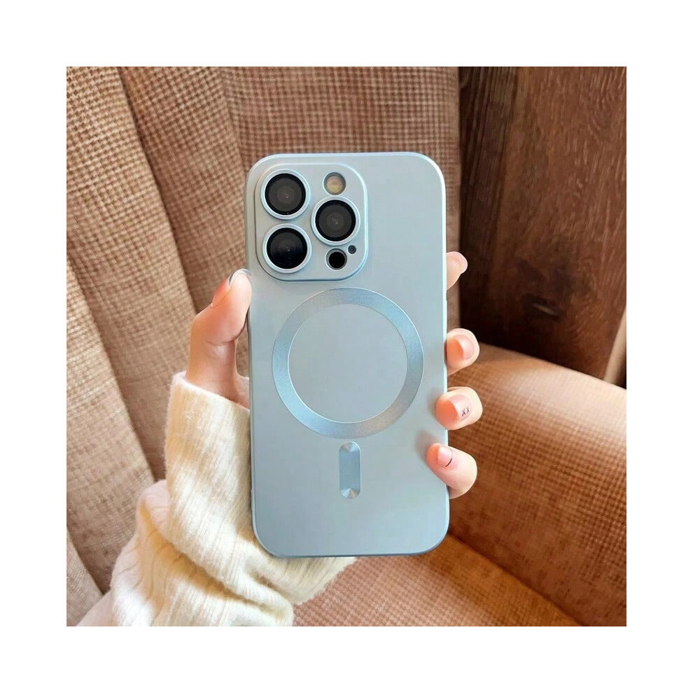 (51-C, For iPhone 14Plus) Luxury Black Magsafe Wireless Charge Case For iPhone16 15 14 13 12 11 Pro Max  Soft Magnetic Cover-image-OPC-PHKDDWD-NEW