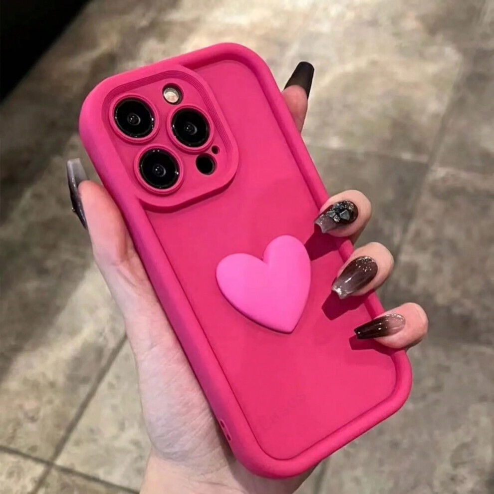 (Full Rose, For iPhone XS) Luxury Cute 3D Love Heart Silicone Phone Case For iPhone 16 15 13 12 11 14 Pro Max X XR XS 16 Plus Shockproof Candy Back Co-image-OPC-PHKDFZS-NEW