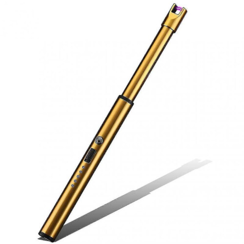 (Ice Gold) Electric Lighter Usb Rechargeable Lighter Candle Lighter  Arc Windproof Lighter
