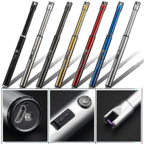 (Ice Blue) Electric Lighter Usb Rechargeable Lighter Candle Lighter  Arc Windproof Lighter 2