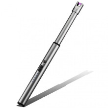(Dumb Silver) Electric Lighter Usb Rechargeable Lighter Candle Lighter  Arc Windproof Lighter