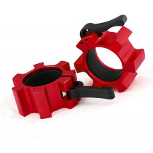(Red) Barbell Collar Lock, Aluminum Alloy 50mm Barbell Clamps For Bodybuilding - Ri