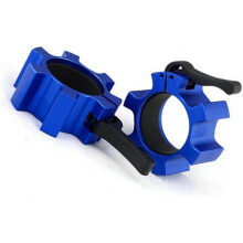 (Blue) Barbell Collar Lock, Aluminum Alloy 50mm Barbell Clamps For Bodybuilding - Ri