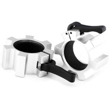 (Silver) Barbell Collar Lock, Aluminum Alloy 50mm Barbell Clamps For Bodybuilding - Ri