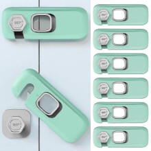 (Green) 6pcs Child Safety Cupboard Locks, Childproof Refrigerator Lock, Child Proof Locks For Drawers Cabinets Ovens For Baby Proofing - Ri