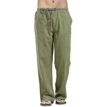 (L, Green) Men Solid Sports Loose Casual Pants Jogging Straight Yoga Trousers - Ri