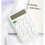 (White)Basic Cute Candy Calculator, Portable Standard Calculator 12 Digit Dual Power Handheld Desktop Calculator - Ri 2