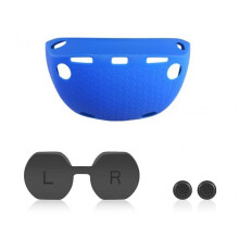 (Blue) Anti-Throw Headset Sweatproof Silicone Sleeve Shells for PS VR2 Headset