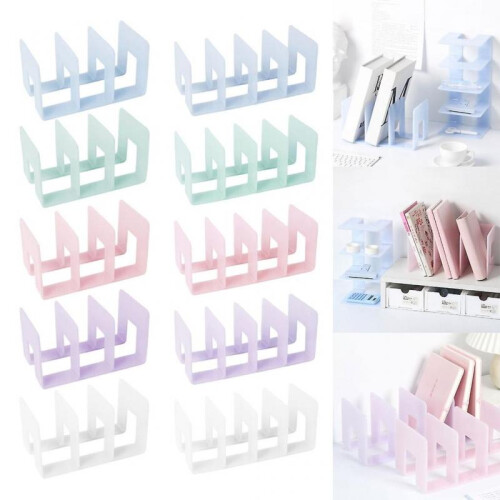(Green 4 joints) Desktop Bookshelf Office Storage Rack Desk Storage Box Display Stand Bookcase 1