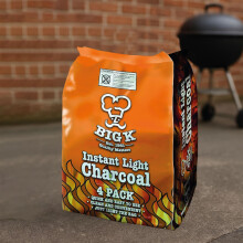 Big K Lumpwood Charcoal – 4 Pack (Orange) | Restaurant Grade | Quick Lighting BBQ Charcoal