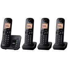 Panasonic KX-TGC224EB DECT Cordless Phone with Answering Machine, 1.6 inch Easy-to-Read Backlit Display, Nuisance Call Blocker, Hands-Free Speakerpho