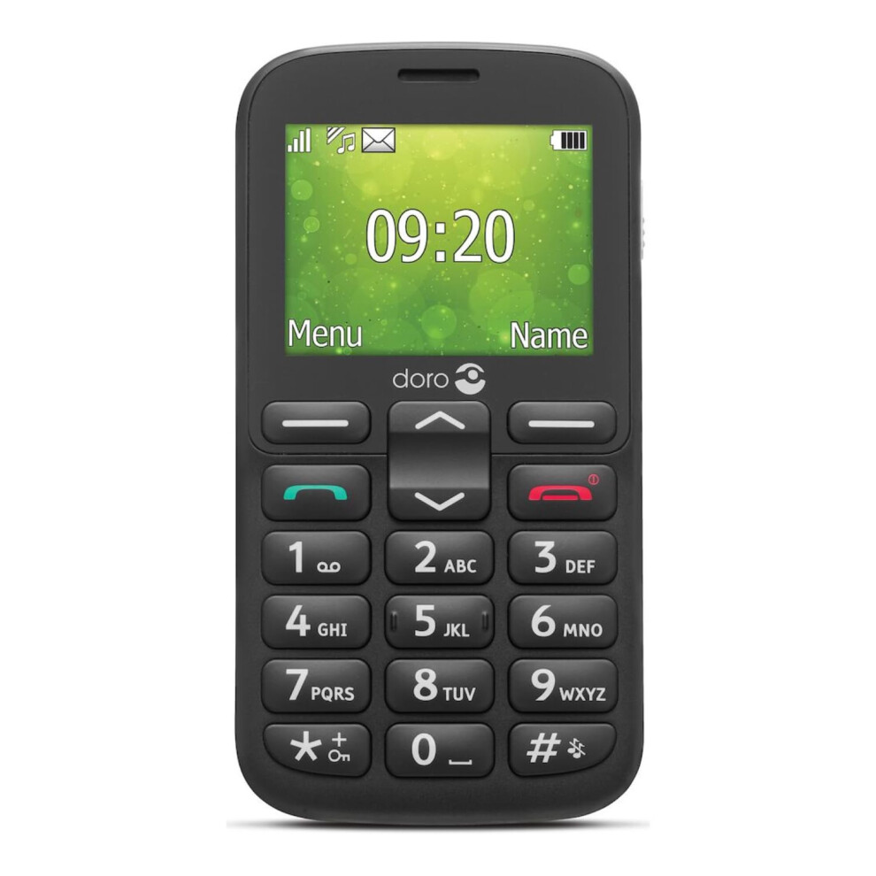 Doro 1380 Unlocked 2G Dual Sim Mobile Phone For Seniors With 2.4" Display, Camera And Assistance Button (Black) [Uk And Irish Version] (Black) Black 4208400162946