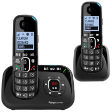 Amplicomms BigTel 1582 Cordless Big Button Phone for Elderly with Answer Machine Plus Additional Handset - Loud Phones for Hard of Hearing - Hearing