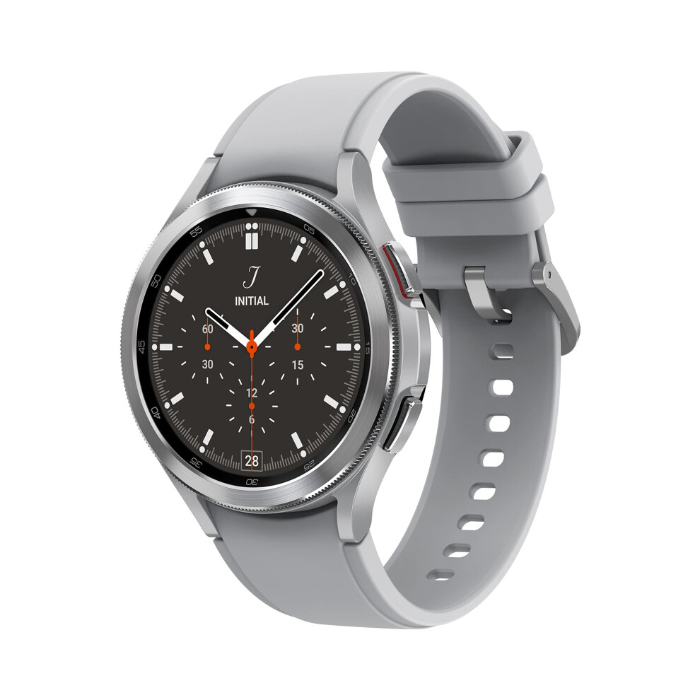 Samsung Galaxy Watch4 Classic Smart Watch, Rotating Bezel, Health Monitoring, Fitness Tracker, 4G, 46mm, Silver (UK Version) (Renewed)