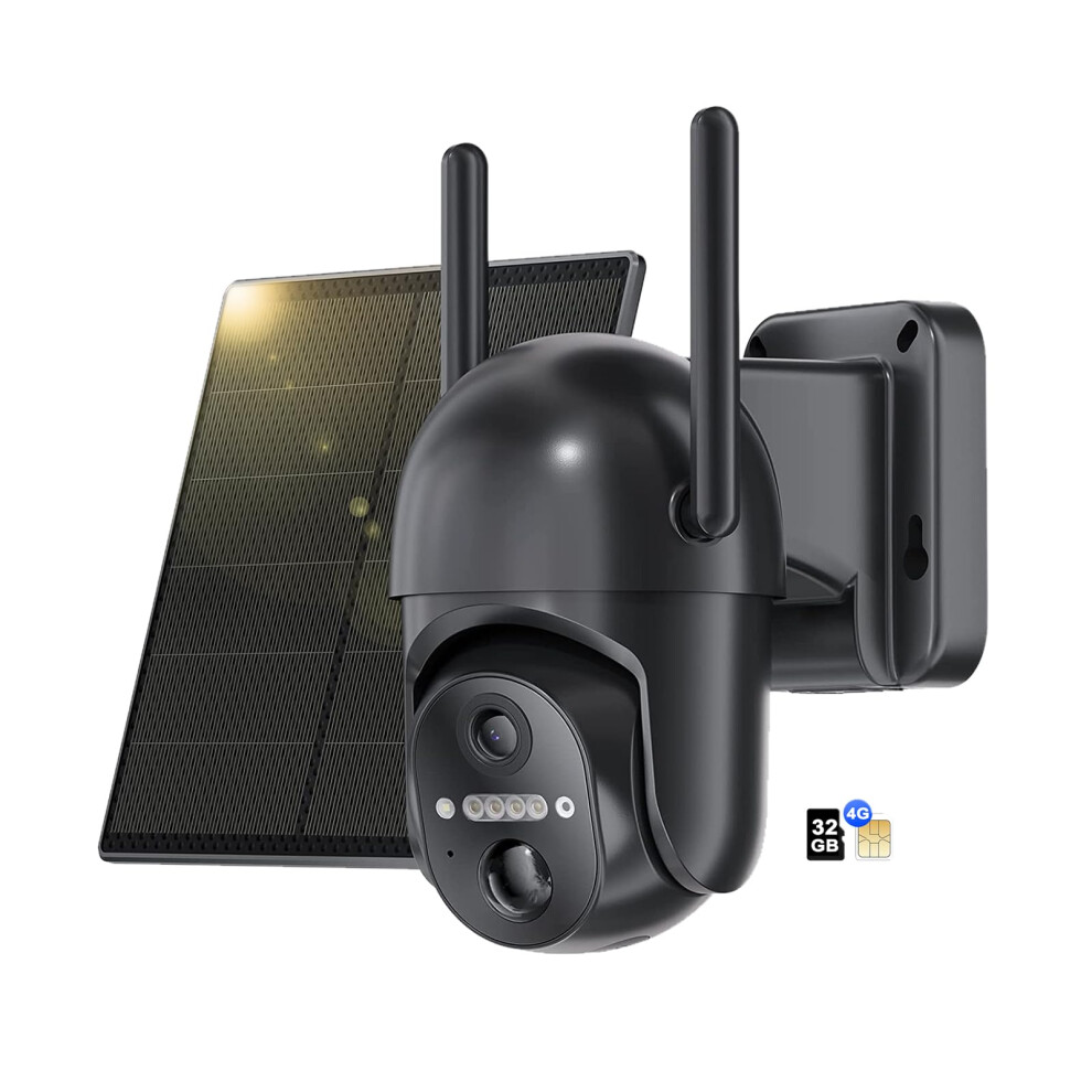 4G Lte Security Camera Outdoor Wireless, No Wifi Security Camera Outdoor, Solar Wireless Cctv Camera With Pir Motion Detection, 4G Camera With 2K Hd 8410280281648