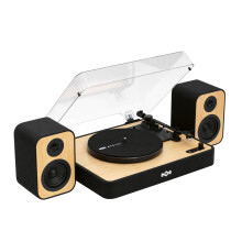 House of Marley Revolution Wireless Turntable with Speakers - Sustainably Made Bluetooth Record Player & Wired 8W Bookshelf Speakers, Easy Set Up Vin