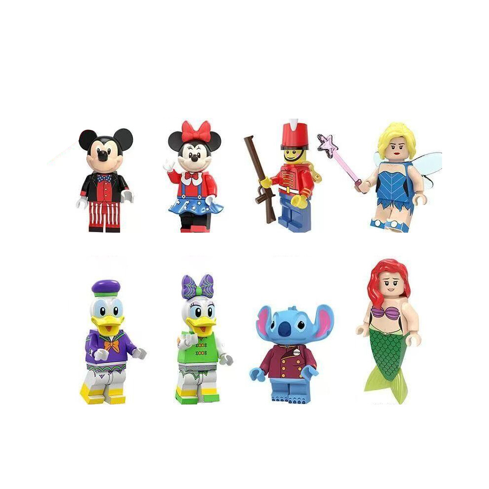Enekio (8Pcs-A) 24Pcs Disney Mickey And Donald Duck Mini Doll Toys Suitable Fit Lego