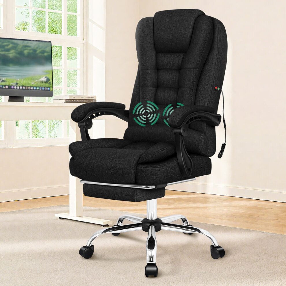 ELFORDSON Massage Office Chair Executive Seat Fabric Black