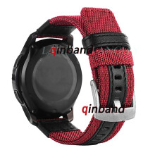(22 mm a sgancio rapido - Rosso Argento) Cinturino in nylon da 20 mm per Samsung Galaxy Watch3 41 mm
