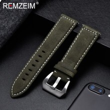 (22mm-Grün) Echtleder Uhrenarmband Schwarz Blau Braun Vintage Matt Uhrenarmband Für Damen