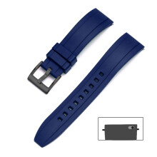 (22 mm, Blauschwarz) Hochwertiges vulkanisiertes FKM-Gummiarmband, 20 mm, 22 mm, 24 mm, Schnellverschluss-Uhrenarmbänder