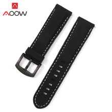 (22mm-Schwarz weiß schwarz)18mm 20mm 22mm 24mm Silikon Sport Strap Wasserdicht Männer Ersatz Band Für