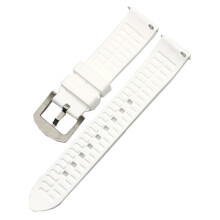 (20 mm - Blanc) Bracelet de montre sport en silicone 18 mm, 19 mm, 20 mm, 21 mm, 22 mm, 24 mm, universel,