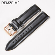 (22 mm - Schwarz (Roségold)) Neues Echtlederarmband 18 mm 20 mm 22 mm Schwarz Braun Rot Rindsleder Uhrenarmband