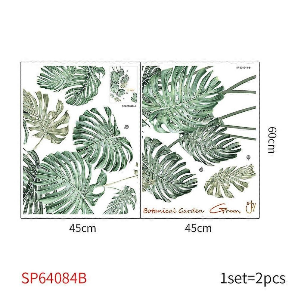 Stickers muraux plantes tropicales, autocollants, motif feuille de palmier, vert