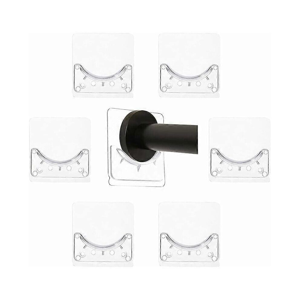 Lot de 6 supports adhésifs pour tringle à rideau de douche, fixation murale pour armoire à serviettes,