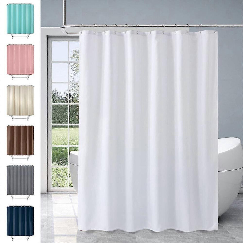 Rideaux de douche, blancs, anti-moisissure, tissu polyester, imperméables, lavables en machine, 80 x