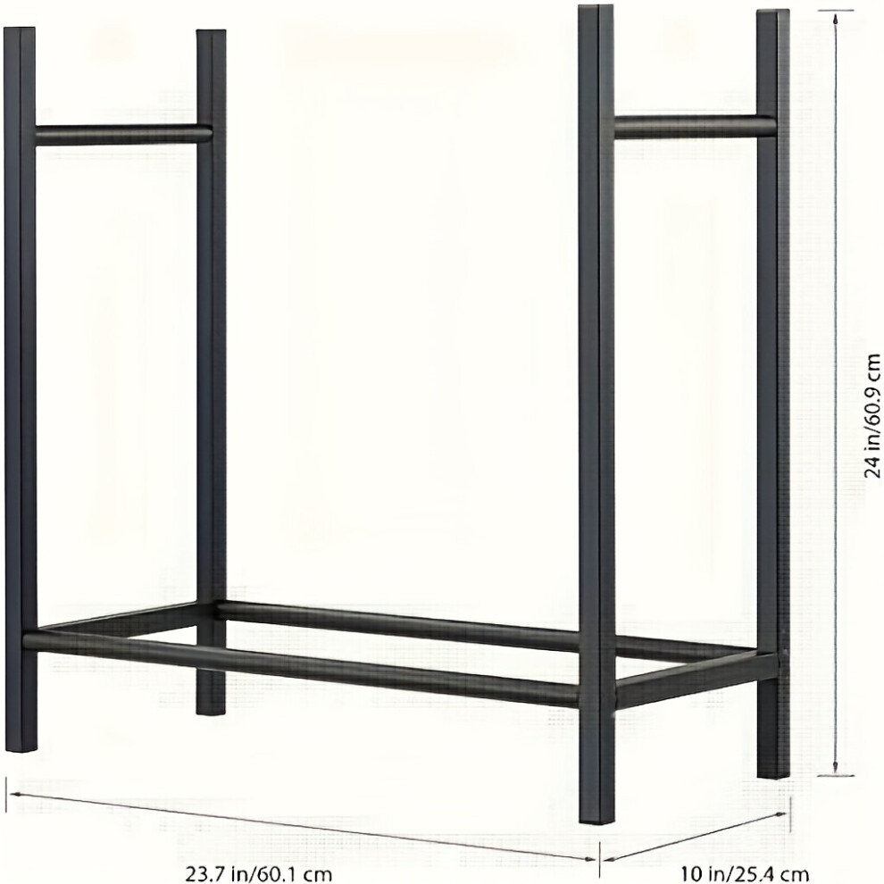 Support à bois de chauffage contemporain en fer - Rangement amovible pour poêle à bois et cheminée d'intérieur/extérieur
