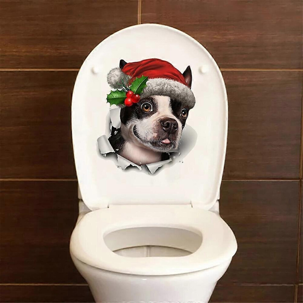 1 autocollant mural de Noël en forme de chiot mignon