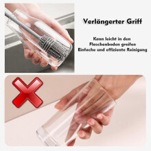 Aspirateur - Balai, brosse à bouteille, brosse de nettoyage à long manche, brosse à vaisselle en silicone,