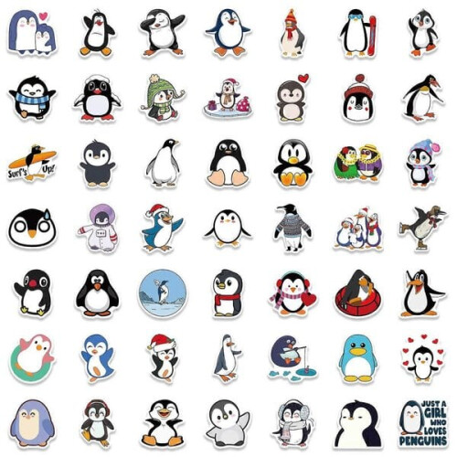 Ηλεκτρική σκούπα - Σκούπα 100 τμχ Αυτοκόλλητα Penguin, Cute Cart 2