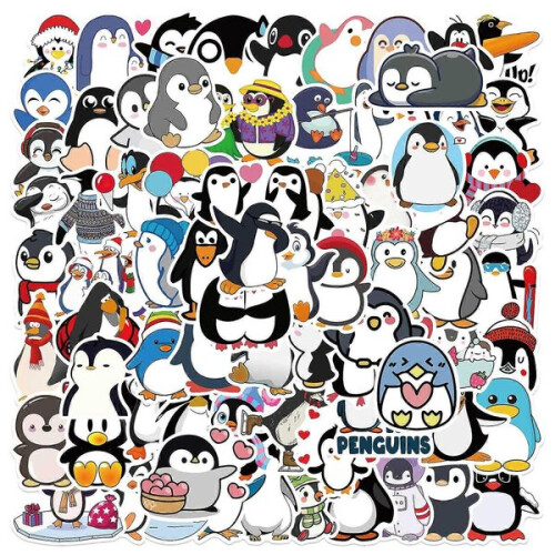 Ηλεκτρική σκούπα - Σκούπα 100 τμχ Αυτοκόλλητα Penguin, Cute Cart 1