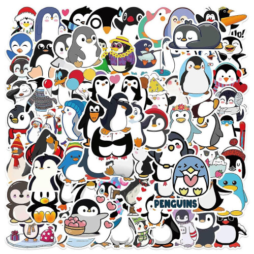 Ηλεκτρική σκούπα - Σκούπα 100 τμχ Αυτοκόλλητα Penguin, Cute Cart